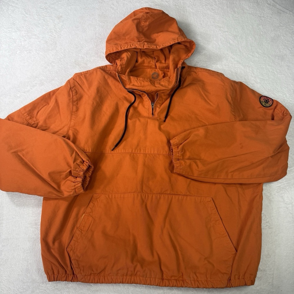 Vintage Warriors of Radness Anorak Jacket Mens Large Orange Hooded Dockers RARE